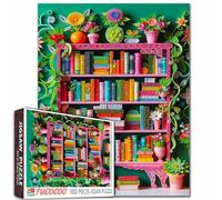 Rompecabezas colorido de estantería de 1000 piezas para adultos, rompecabezas de plantas en maceta, relajación, entretenimiento, actividad, juego educativo, imposible, difícil, desafiante para adultos