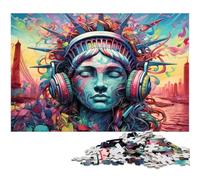 Rompecabezas Colorido de la Estatua de la Libertad, 1000 Piezas para Adultos, de cartón, Ideal para Adolescentes y coleccionistas, Regalo de Viaje, Actividad Familiar, 26x38cm/10,23x14,96 Pulgadas.