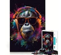 Rompecabezas Colorido de orangután de 1000 Piezas para Adolescentes Juguete para desarrollar la lógica y la Capacidad de relajación Corte preciso Regalo Ideal (50x75cm)