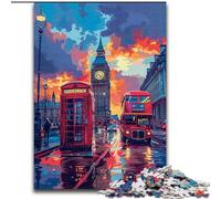 Rompecabezas Colorido del Big Ben de Londres de 1000 Piezas para Adultos, Mayores de 14 años Decoración de Pared, Ideal para cumpleaños (26x38cm)