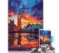 Rompecabezas Colorido del Big Ben de Londres para Adultos, 1000 Piezas, para Adultos y Adolescentes, Entrena tu Cerebro y Tus Manos, Regalo para Amigos y Familiares, 50x75cm