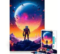 Rompecabezas Coloridos de 1000 Piezas de Aventuras Espaciales para Adolescentes Juguete de lógica Clara Tiempo de Paz Corte Lista de Deseos de Santa Claus (38x26cm)