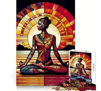 Rompecabezas Coloridos de Arte Pop de Yoga WPAP para Adolescentes, 1000 Piezas, para Mejorar la Memoria, relajación y Escape, Ajuste (38x26cm)