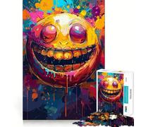 Rompecabezas Coloridos de Caras sonrientes y Divertidas de 1000 Piezas para Adolescentes Mejora la Memoria Divertido y Relajante Piezas de colección de Arte con Corte nítido 38x52cm