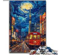 Rompecabezas Coloridos de la Ciudad de Tokio de 1000 Piezas para Adultos, Juegos educativos, decoración del hogar, Regalo de cumpleaños, Arte Mural 50x75cm