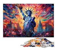 Rompecabezas Coloridos de la Estatua de la Libertad para Adultos. 1000 Rompecabezas imposibles para Adultos y Adolescentes. Noche de Juegos en Familia. Idea de Regalo para estimular el Cerebro.