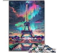 Rompecabezas Coloridos de la Torre Eiffel para Adultos y Adolescentes, 1000 Piezas Actividad Familiar con póster a Juego y Hoja de Trivia para Mayores de 14 años (26x38cm)