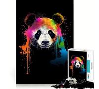 Rompecabezas Coloridos de Panda de 1000 Piezas para Adultos, Juguete para ejercitar la Mente y el Cerebro, Ideal para el hogar y el Ocio, con Bordes Ajustados, Regalo de Papá Noel (38x26cm)