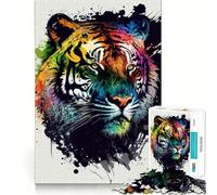 Rompecabezas Coloridos de Tigre para Adultos, 1000 Piezas, Juguete Inteligente, vínculo Familiar, Corte preciso, Regalo de Temporada 38x26cm