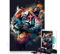 Rompecabezas Coloridos de Tigre para Adultos, 1000 Piezas, Juguete Que desafía la Mente, diversión silenciosa, Corte preciso, decoración de Pared 38x52cm