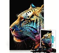 Rompecabezas Coloridos de Tigres para Adolescentes, 1000 Piezas, Juguete Inteligente, Juego Relajante, Corte Suave, Regalo increíble 38x26cm
