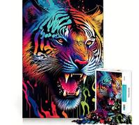 Rompecabezas Coloridos de Tigres para Adolescentes, 1000 Piezas, Juguete Inteligente, Juego Relajante, Corte Suave, Regalo increíble 38x26cm