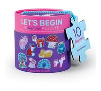 Rompecabezas ""Comencemos"" de Crocodile Creek. Diez rompecabezas de 2 piezas para principiantes de 2 a os en adelante. Recipiente resistente para
