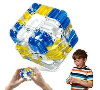 Rompecabezas Complejo de Bolas de Laberinto 3D con Bolas Giratorias, Cubo de Laberinto 3D, Juguete Rompecabeza, Práctico Juguete de Entrenamiento Cerebral para Aliviar el Estrés (Azul)