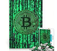 Rompecabezas con 1000 Piezas de código de Bitcoin Crypto Hacker, Juguetes para armar, Actividades Familiares, con Piezas de Formas aleatorias Que encajan Perfectamente 38x26cm