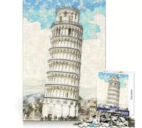 Rompecabezas con boceto de la Torre de Pisa para Adolescentes, 1000 Piezas, Juguete para desarrollar la Mente, diseño de Ocio Suave, Regalo Premium (38x52cm)