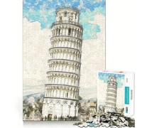Rompecabezas con boceto de la Torre de Pisa para Adolescentes, 1000 Piezas, Juguete para desarrollar la Mente, diseño de Ocio Suave, Regalo Premium (38x52cm)