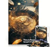 Rompecabezas con Cita del Reloj El Tiempo es Dinero para Adultos, 1000 Piezas, Smart Reason Toy Group, Joy Smooth Edge Fine Art Piece 38x52cm