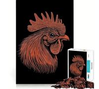 Rompecabezas con diseño de Cabeza de Gallo, 1000 Piezas, para Adultos Mejora la Memoria Diversión Relajante Corte Regalo Memorable (50x75cm)