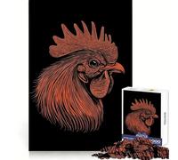 Rompecabezas con diseño de Cabeza de Gallo, 1000 Piezas, para Adultos Mejora la Memoria Diversión Relajante Corte Regalo Memorable (50x75cm)