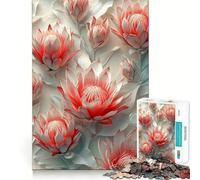 Rompecabezas con diseño de Flores de Protea para Adultos, 1000 Piezas, para estimular la Memoria, Crear un Ambiente Acogedor y armar un Rompecabezas con la Lista de Deseos de Papá Noel 38x26cm