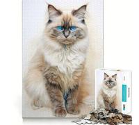 Rompecabezas con diseño de Gato Ragdoll para Adultos, 1000 Piezas, Juguete de lógica Mental, diversión Relajante, Corte Firme, cálida Sorpresa (38x26cm)