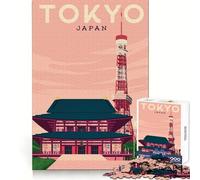 Rompecabezas con diseño de póster de Viaje a Tokio para Adolescentes, 1000 Piezas, Intelectual, Divertido, Relajante, con Bordes precisos, un Regalo Encantador (38x52cm)