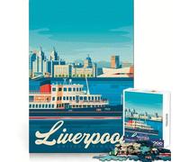 Rompecabezas con diseño de póster turístico de Liverpool,1000 Piezas para Adultos Desarrolla la Capacidad cognitiva Tiempo Bien invertido Corte preciso Regalo Memorable (50x75cm)