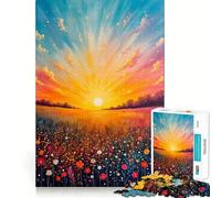 Rompecabezas con diseño de Prado al Atardecer para Adolescentes, 1000 Piezas, Juguete para ejercitar la Mente, Actividad para el hogar, decoración de Pared con Corte de precisión 38x26cm