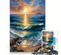 Rompecabezas con diseño de Puesta de Sol sobre el océano para Adultos, 1000 Piezas, Juguete de lógica Resistente, Alivio de tensión, Borde Transparente, Regalo Premium (50x75cm)