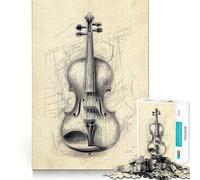Rompecabezas con diseño de violín 1000 Piezas Divertido de Calidad Profesional Ideal para ejercitar la Mente Actividad física (50x75cm)