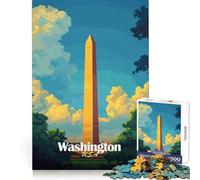 Rompecabezas con diseño del Monumento a Washington para Adultos, 1000 Piezas, para Mejorar la Memoria, Relajarse y divertirse Corte láser Navidad (50x75cm)
