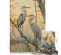 Rompecabezas con Dos garzas en una Rama para Adolescentes, 1000 Piezas, Ideal para ejercitar la Mente, recreación Tranquila, Corte de precisión, excelente Regalo (38x52cm)