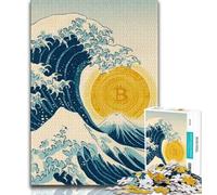 Rompecabezas con el Logotipo de Bitcoin de 1000 Piezas para Adolescentes Ejercita el Cerebro Juguetes adictivos Que fomentan la Paciencia y fomentan la interacción Entre Padres e Hijos 75x50cm