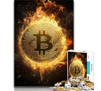 Rompecabezas con el Logotipo de Bitcoin para Adultos, 1000 Piezas, Ayuda a ejercitar el Cerebro, Juguetes adictivos para Cultivar la Paciencia y la interacción Entre Padres e Hijos, 38x26cm