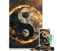 Rompecabezas con el símbolo de la Paz Yin Yang para Adolescentes,1000 Piezas,Juego para desarrollar la Mente,Cortado con láser para un Tiempo de relajación Ejercicios mentales en casa