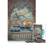 Rompecabezas con Escena de góndola de Venecia para Adultos,1000 Piezas,Juego para ejercitar la Mente,Corte de precisión,Bordes Suaves,desafío Divertido para Pasar el Tiempo (38x26cm)