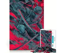 Rompecabezas con Estampado artístico de Guerrero Ninja para Adultos, 1000 Piezas, Juguete de lógica Resistente, Alivio de tensión, Borde Transparente, Regalo Premium (38x52cm)