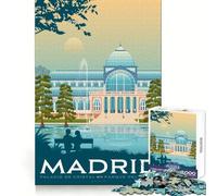 Rompecabezas con Estampado de Madrid,España,para Adolescentes,1000 Piezas,Desarrollo Cerebral,Entretenimiento Tranquilo,Juego Limpio,Regalo de Temporada (50x75cm)