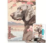 Rompecabezas con Estampado de Weimaraner para Adolescentes 1000 Piezas Mejora la Agilidad Mental Juego tamaño Uniforme Piezas precisas Actividad Nocturna para Toda la Familia (38x26cm)