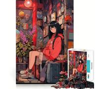 Rompecabezas con estética de Chica Anime de 1000 Piezas para Adolescentes Entrenamiento de Memoria Diversión,conexión Limpia y sin Fisuras Actividad Relajante para Grupos en Interiores (38x52cm)