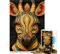 Rompecabezas con Forma de Cabeza de Cebra para Adolescentes,1000 Piezas,Juego para estimular la Mente,Piezas sin Rebabas y de Corte Limpio,fácil de Aprender,diversión para Toda la Familia (38x52cm)