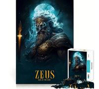 Rompecabezas con Forma de póster de Zeus,1000 Piezas,Juego cognitivo Divertido,Estructura de Encaje preciso,Actividad para Fortalecer los Lazos Familiares (38x52cm)