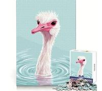 Rompecabezas con ilustración de Avestruz en el Agua para Adolescentes, 1000 Piezas, Juguete de lógica Resistente, Tranquilo, con Bordes definidos, Regalo Elegante (50x75cm)