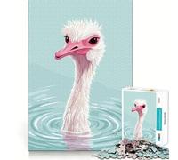Rompecabezas con ilustración de Avestruz en el Agua para Adolescentes, 1000 Piezas, Juguete de lógica Resistente, Tranquilo, con Bordes definidos, Regalo Elegante (50x75cm)