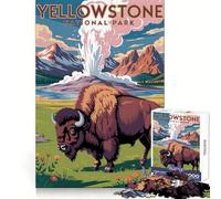 Rompecabezas con ilustración de bisontes del Parque Nacional de Yellowstone para Adolescentes 1000 Piezas para estimular la Memoria relajación y escapada tamaño (50x75cm)