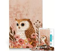 Rompecabezas con ilustración de búho con Flores para Adultos, 1000 Piezas, Rompecabezas Mental, Imagen Relajante para armar, (38x52cm)