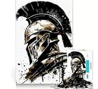 Rompecabezas con ilustración de Casco de Guerrero Espartano para Adultos, 1000 Piezas, Juego Inteligente para aliviar la tensión, patrón de Montaje, Regalo conmovedor 38x26cm