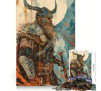Rompecabezas con ilustración de Guerrero Vikingo, 1000 Piezas, para Adolescentes Entrenamiento Inteligente, Ocio Tranquilo, Corte Impecable, Regalo Encantador (50x75cm)