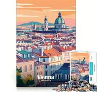Rompecabezas con ilustración de la Ciudad de Viena,1000 Piezas,Juguete de construcción Focus,Ajuste Firme,Montaje Seguro,Juguete de Entretenimiento para Interiores (50x75cm)